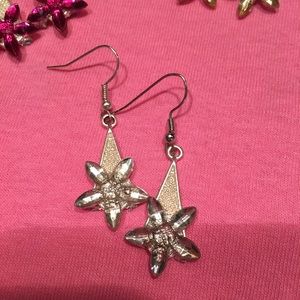 White crystal dangle earrings NWT